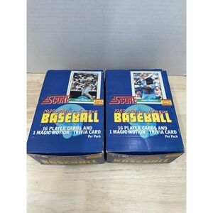 Lot of 2 - 1989 Score MLB Baseball Cards Box ~ 36 New/Sealed Packs